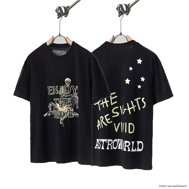 Travis Scott Astroworld Hip-hop Style Black T-shirt