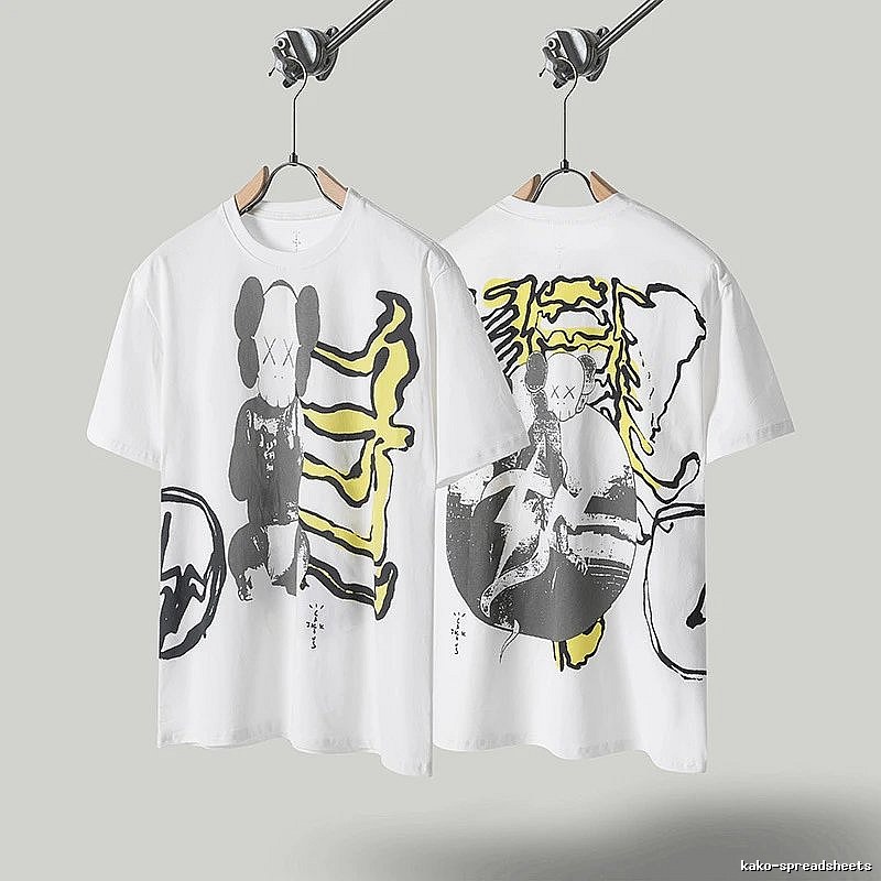 Travis Scott KAWS Graffiti Street Style White T-shirt