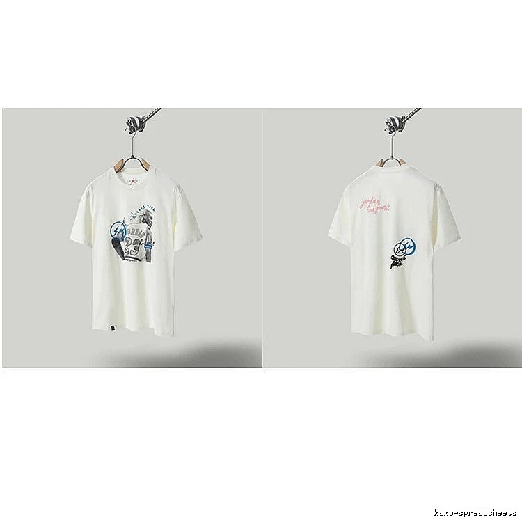 Travis Scott x Jordan Co-branded Graffiti-style Off-white T-shirt