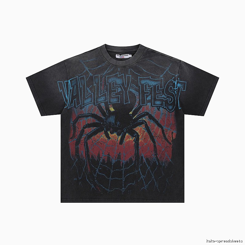 Valley Fest Spider Vintage Distressed Black T-Shirt