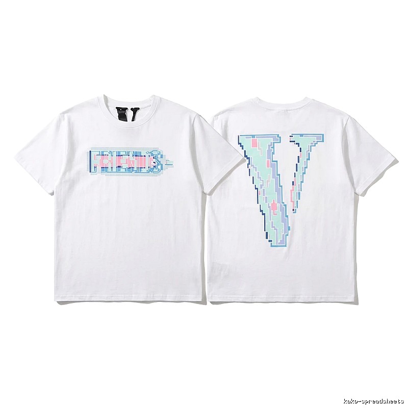 Vlone pixel - style white T - shirt