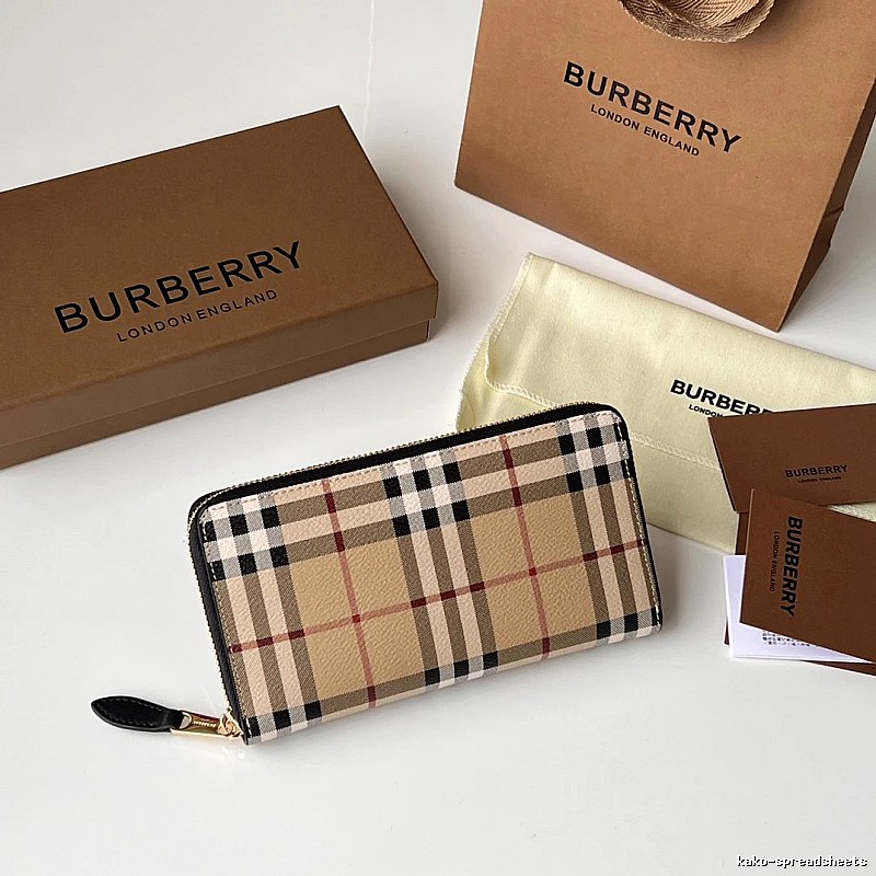 Wallet by Burberry with Burberry Check Zip Wallet
