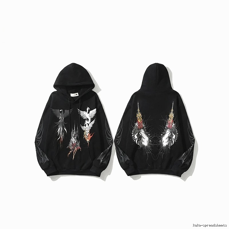 WDW Trendy Brand Chinese Style Embroidery Black Hoodie