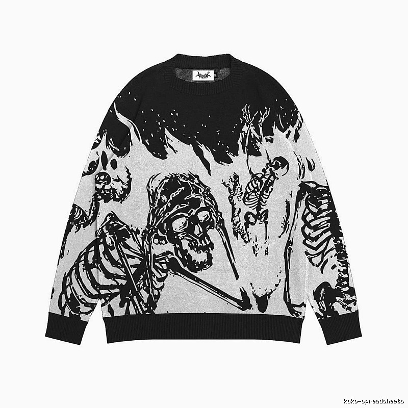 Weekend Anime graphic sweater Black Knit Top for Weekend Wear