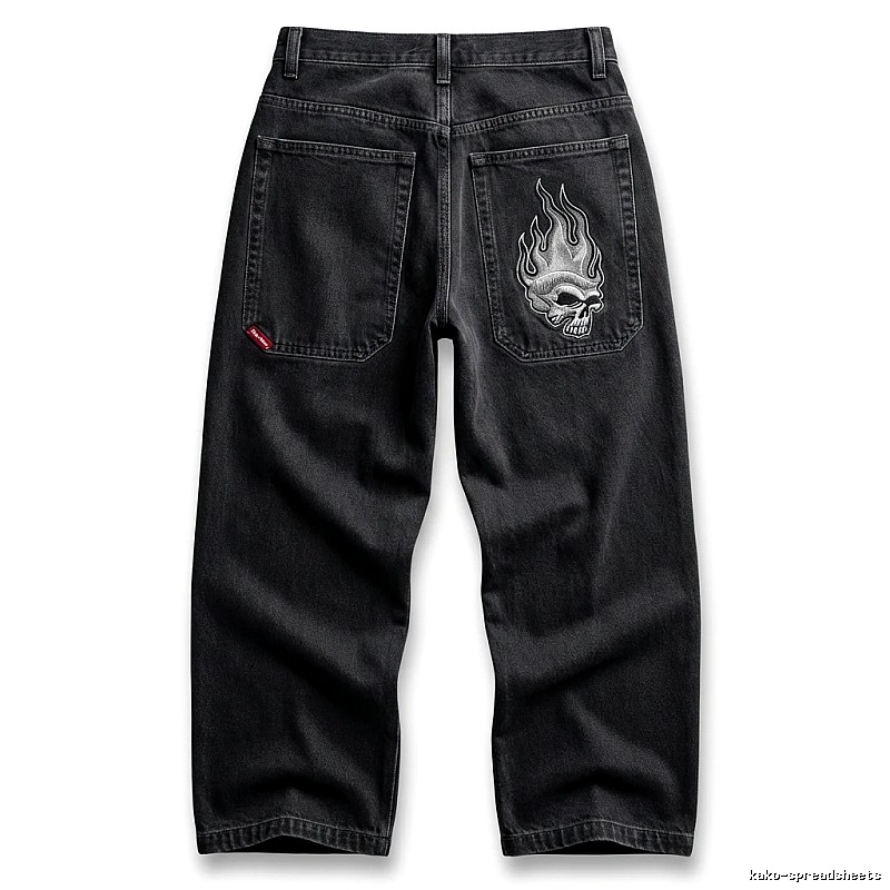 Y2K Fear of God Flame Black Denim Shorts